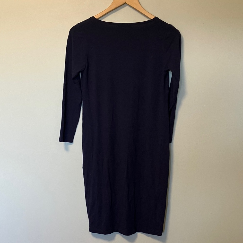 Eileen Fisher Navy V-Neck Long Sleeve Midi Dress - Picture 5 of 5